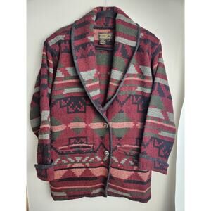 Vintage‎ 80s Eddie Bauer Jacket Coat Womens Size M Red Wool Western Southwestern